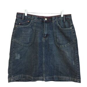 CREST The Collection Ladies Vintage Denim Jean Skirt Size 17/18 Kick Slit